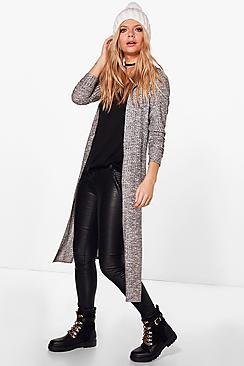 Boohoo Heidi Side Split Hooded Cardigan