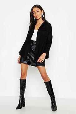 Boohoo Petite Utility Pocket Tie Cuff Jacket