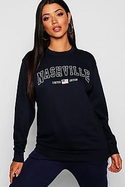 Boohoo Nashville Slogan Sweat