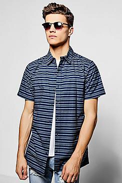 Boohoo Horizontal Stripe Short Sleeve Shirt