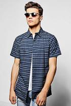 Boohoo Horizontal Stripe Short Sleeve Shirt