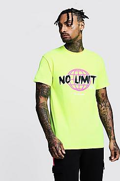 Boohoo Regular No Limit Printed Jersey Tee