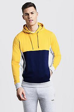 Boohoo Colour Block Panel Over The Head Hoodie