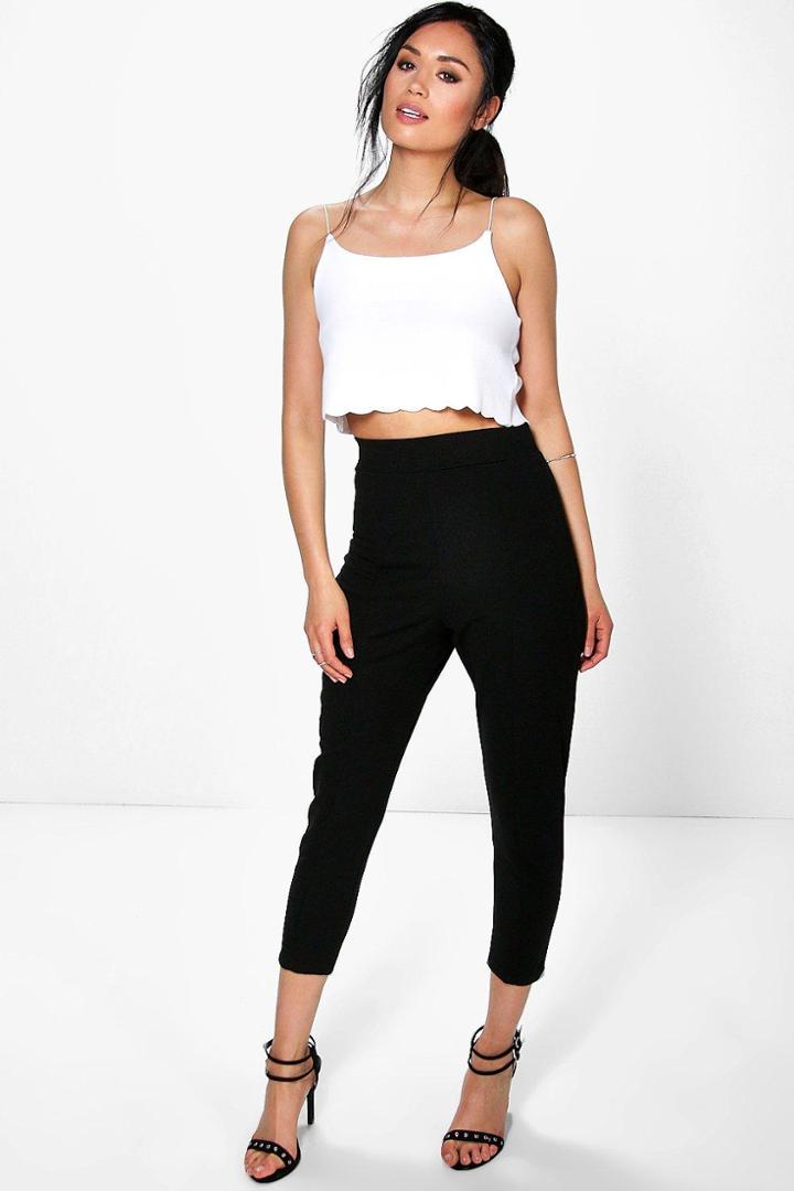 Boohoo Eloise Crop Skinny Trouser Black
