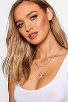 Boohoo Cross Detail Coin Layered Necklace
