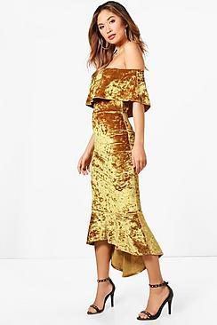 Boohoo Louisa Crushed Velvet Bodycon Dress