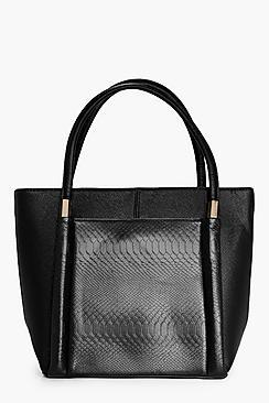 Boohoo Scarlet Snake Tote