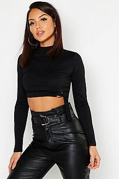 Boohoo Jumbo Rib Ring Detail Crop