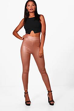 Boohoo Danielle High Waisted Leather Look Leggings