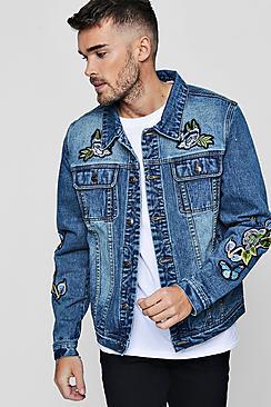 Boohoo Badge Denim Western Jacket