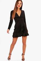 Boohoo Petite Ruffle Hem Blazer Dress