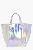 Boohoo Eva Holographic Shopper Day Bag