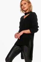 Boohoo Natalie Choker Jumper Black