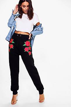 Boohoo Louella Embroidered Front Sweat Joggers