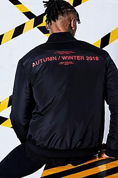 Boohoo Man Certified Printed Bomber Jacket