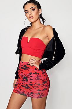 Boohoo Kelly Camo Print Mini Skirt