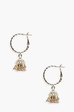 Boohoo Hannah Boho Trinket Hoop Earrings