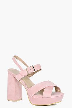 Boohoo Imogen Cross Strap Platform Heels