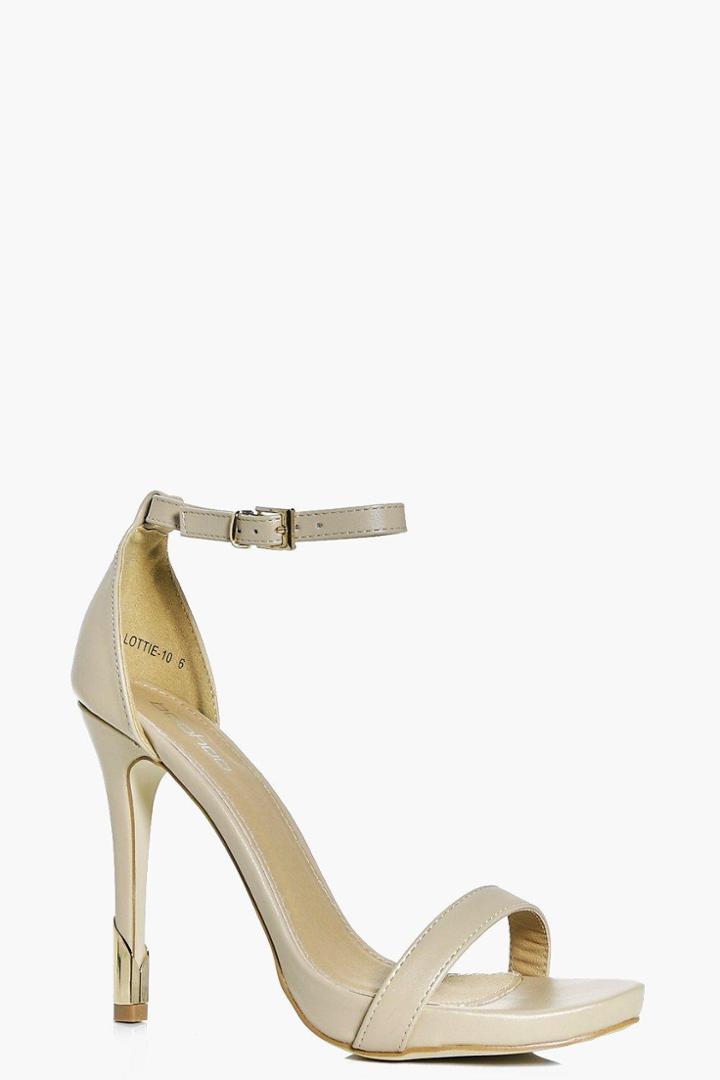 Boohoo Faye Metal Tip Platform Two Part Nude