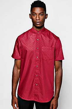 Boohoo Short Sleeve Rose Jacquard Shirt