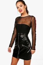 Boohoo Petite Lizzy Extreme High Waisted Buckle Pu Skirt