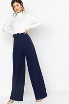 Boohoo Wide Leg Belted High Waist Pants