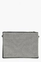 Boohoo Chainmail Zip Top Clutch With Chain
