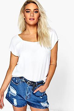 Boohoo Harriet Woven Square Neck Top