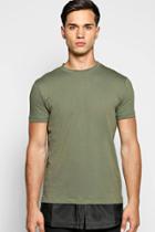 Boohoo Faux Layer T Shirt With Woven Hem Khaki