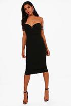 Boohoo Suvi Off The Shoulder Detail Midi Dress