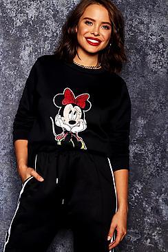 Boohoo Disney Minnie Distressed Sweat