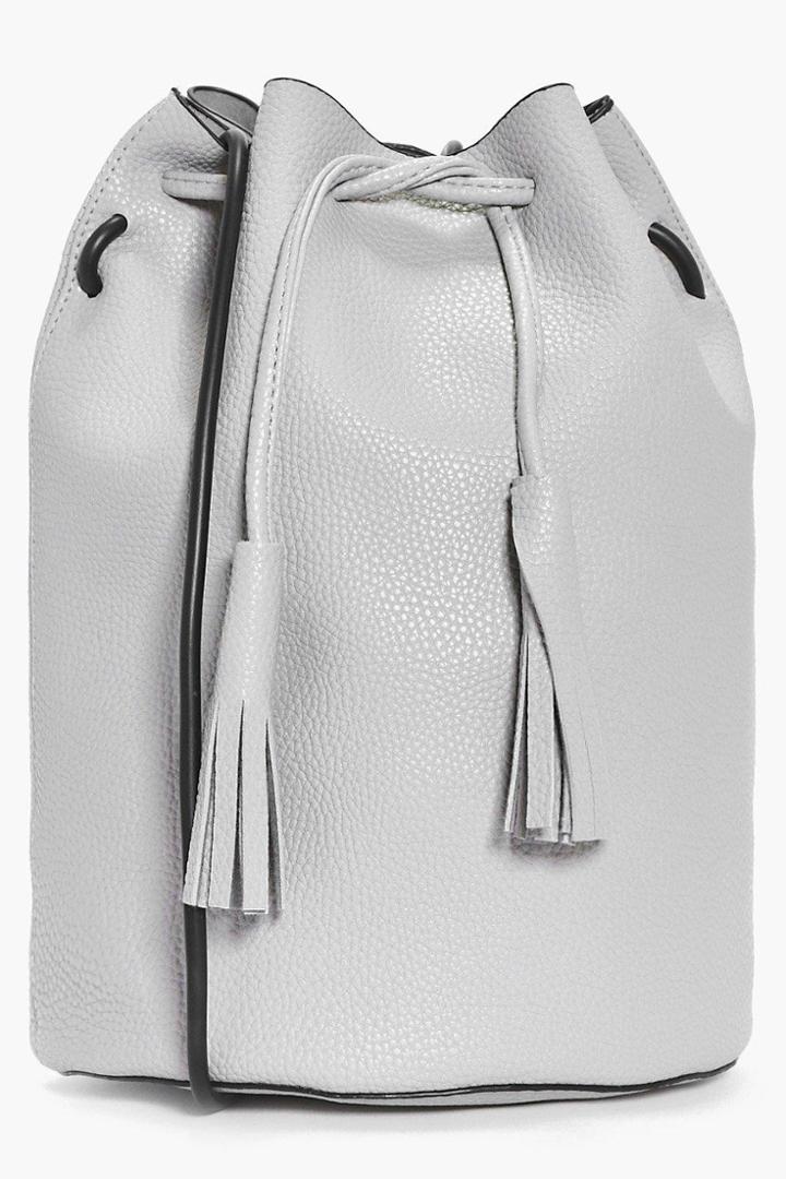 Boohoo Diana Tall Drawstring Duffle Bag Grey