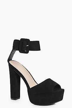 Boohoo Rosie Platform Ankle Strap Heel