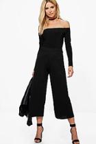 Boohoo Lana Off Shoulder Body & Culotte Co-ord Set