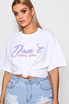 Boohoo Plus Saffron Don't Look Back T Shirt