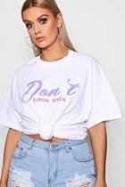 Boohoo Plus Saffron Don't Look Back T Shirt