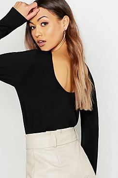 Boohoo Basic Scoop Back Long Sleeve T-shirt