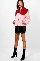 Boohoo Becky Cropped Sherpa Trucker Jacket
