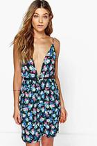 Boohoo Marisol Strappy Plunge Mini Dress