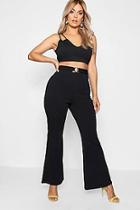 Boohoo Plus Jill Double Strap Top + Flare Trouser Co-ord