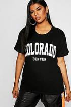 Boohoo Plus Colorado Slogan T-shirt