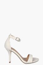 Boohoo Zoe Ankle Skinny Mid Heel Two Parts White