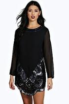 Boohoo Boutique Ana Embellished Hem Detail Shift Dress