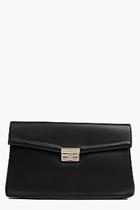 Boohoo Nina Metal Clasp Clutch Bag