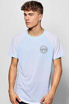 Boohoo Gradient Man Print Raglan T-shirt