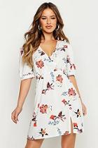 Boohoo Petite Woven Viscose Floral Spot Mini Dress