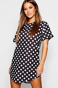 Boohoo Petite Polka Dot T-shirt Nightie