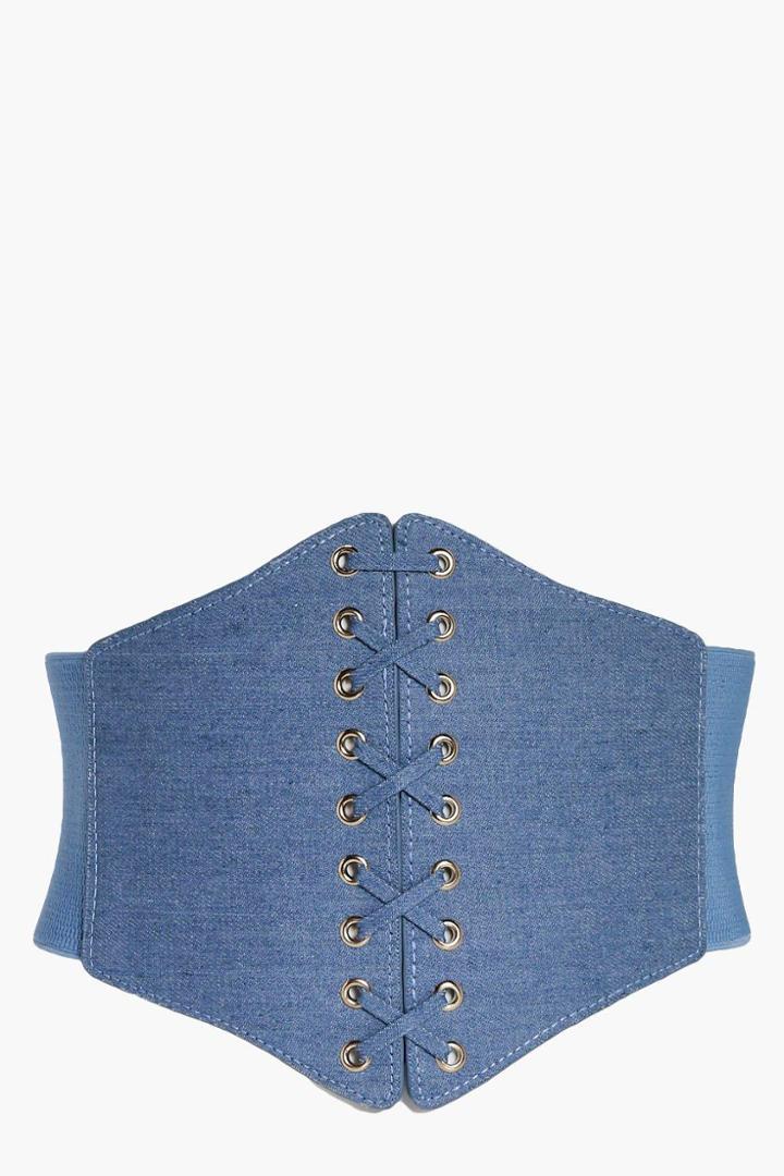 Boohoo Maya Denim Corset Belt Denim
