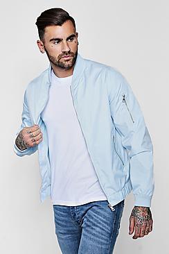 Boohoo Sky Blue Ma1 Zip Bomber Jacket