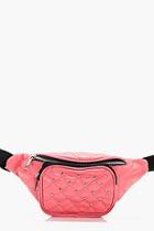 Boohoo Lola Quilt And Stud Bumbag